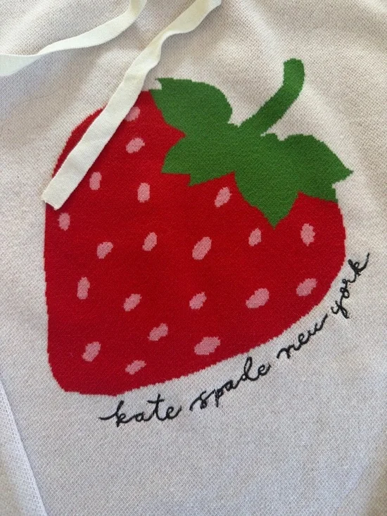 Kate Spade x Target Hooded Strawberry Hooded Sweatshirt Size Large - Picture 2 of 5